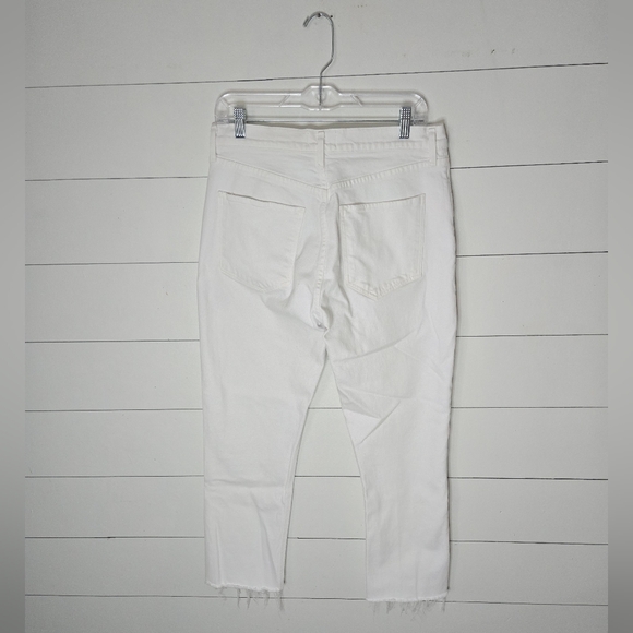 Agolde Riley High Rise Straight Crop Button Fly White Size 31 - Picture 10 of 10